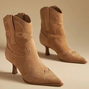 Circus NY by Sam Edelman Yolanda Tan Suede Western Ankle Boots, Size 11, NEW